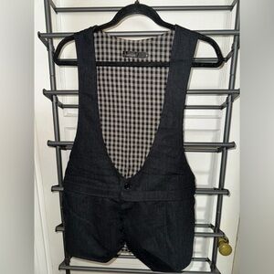 Fremont Black Plaid Lined Vest